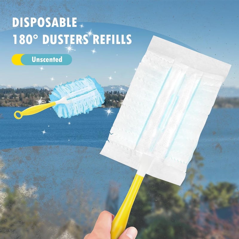 BTRSOLUS 30 Count Duster Refills Compatible with Dusters 180° Handle Dusters, 180° Heavy Duty Multi-Surface Duster Replacement with 1 Standard Handle, Unscented - Image 2